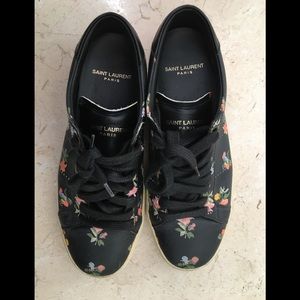 Saint Laurent floral leather sneakers authentic